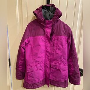 Lands' End Kids Two-Tone Pink Puffer Jacket